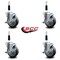 Service Caster 4'' Thermoplastic Rubber Swivel 7/8'' Expanding Stem Caster Set with Brake, 4PK SCC-EX20S414-TPRB-TLB-78-4 - alternate 3
